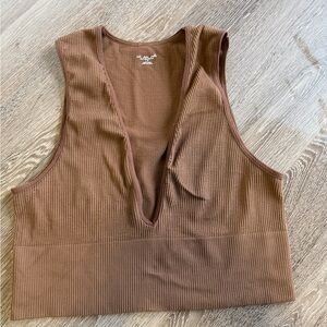 Urban Outfitters Brown Ribbed Tank Top